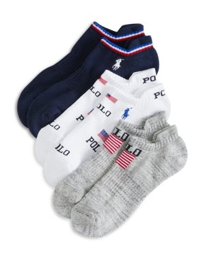 Polo Ralph Lauren Mens  fit Crew Socks 10 / 13 White Blue Grey