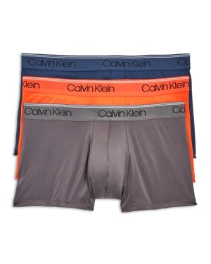 Calvin Klein Mens 3 Pack Trunks Underwear Medium Orange