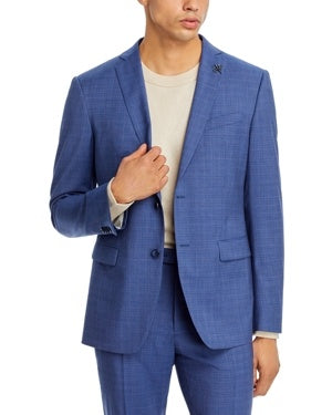 John Varvatos Star Usa Mens Slim fit Suit Jacket Blazer 44 R Blue Plaid Stretch