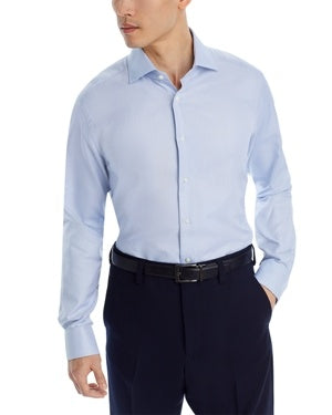 Hugo Boss Mens Josh Regular fit Button-Up Shirt Large / 16 / 43 Blue