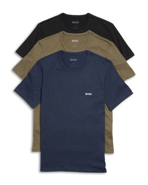 Hugo Boss Mens 3 Pack Regular fit T-Shirt Underwear Medium Green Blue Black