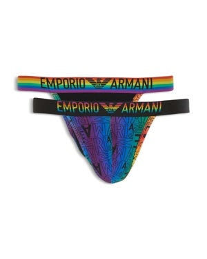Emporio Armani Rainbow Logo Stretch Cotton Jockstrap 2 Pack XL