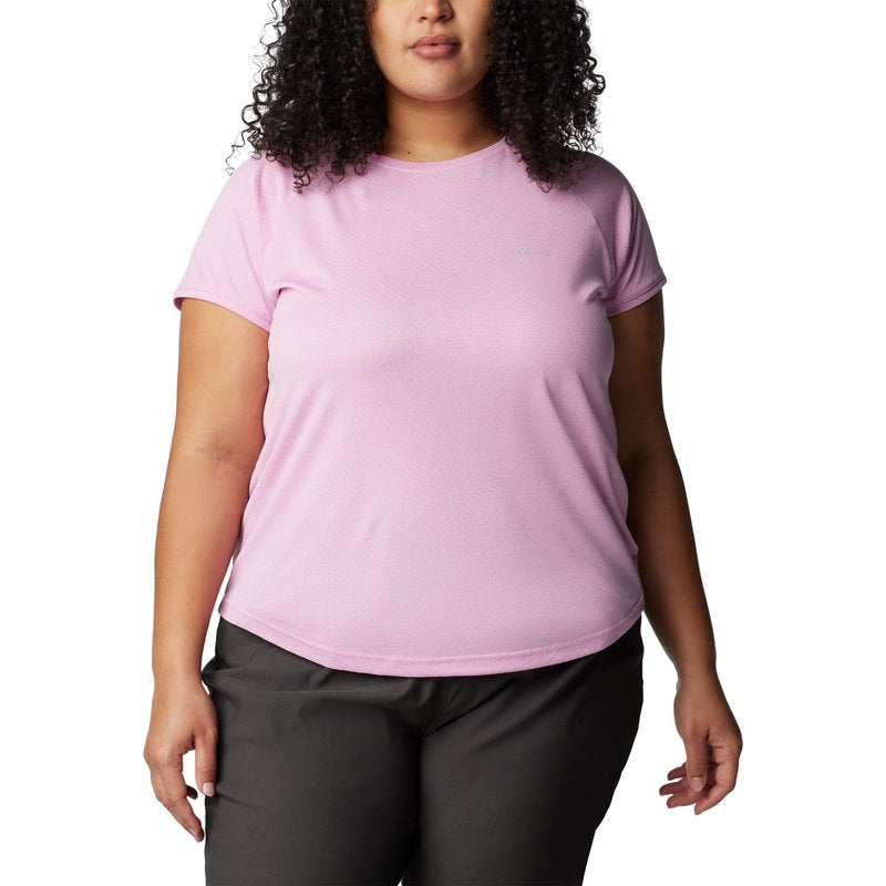Columbia Womens Regular fit Short Sleeve T-Shirt Shirt 1X Pink Solid