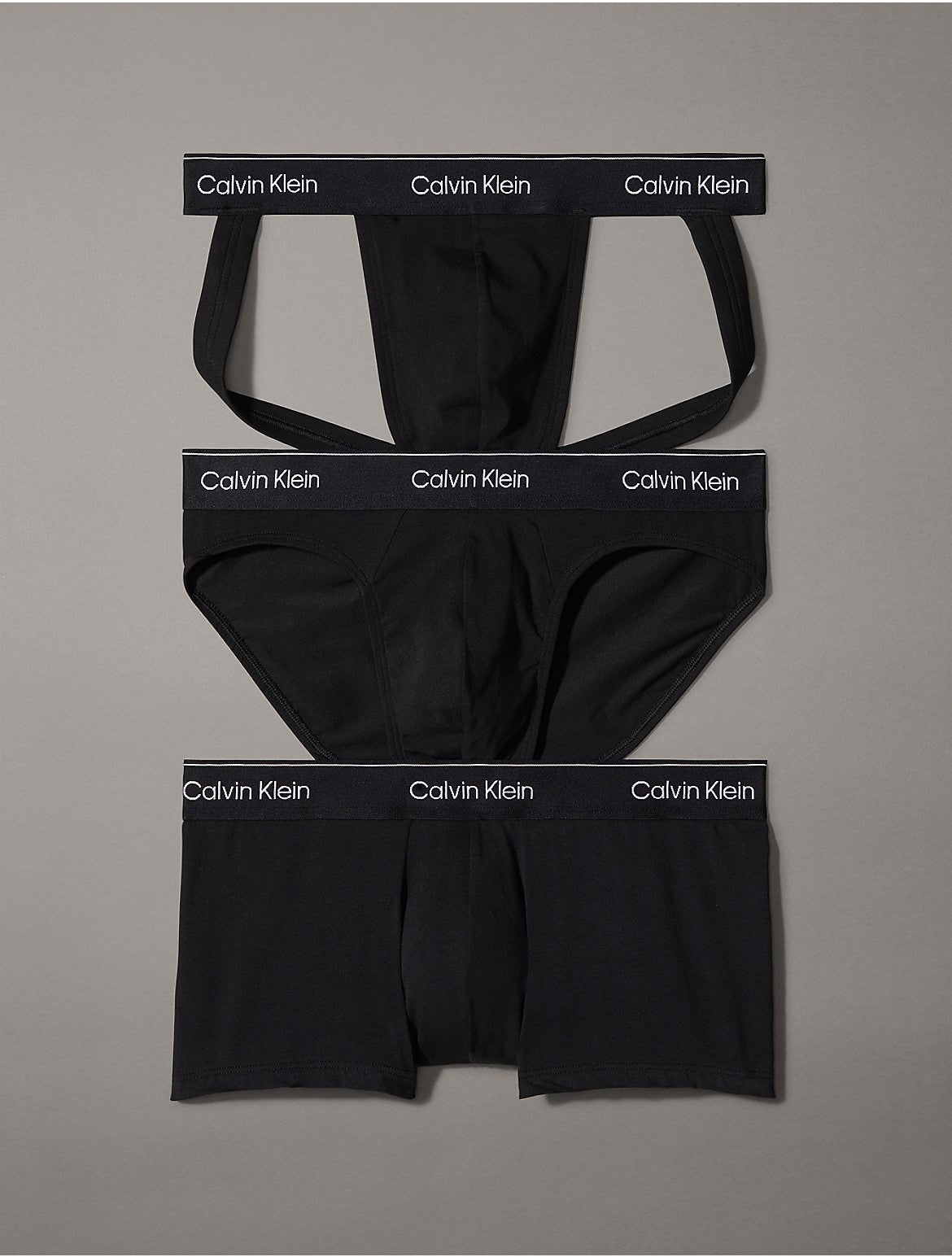 Calvin Klein Pride Trunks, Briefs & Jock Strap Pack of 3 XL Black