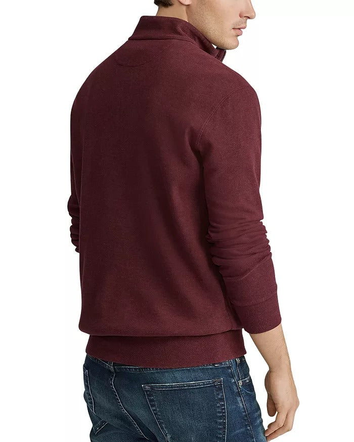 Polo Ralph Lauren Luxury Jersey Quarter-Zip Pullover Sweater XXL Wine Burgundy