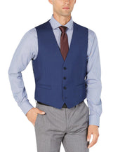 Calvin Klein Mens Slim fit Wool Suit Vest  XL Blue Solid