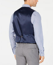 Calvin Klein Mens Slim fit Wool Suit Vest Medium Blue Solid