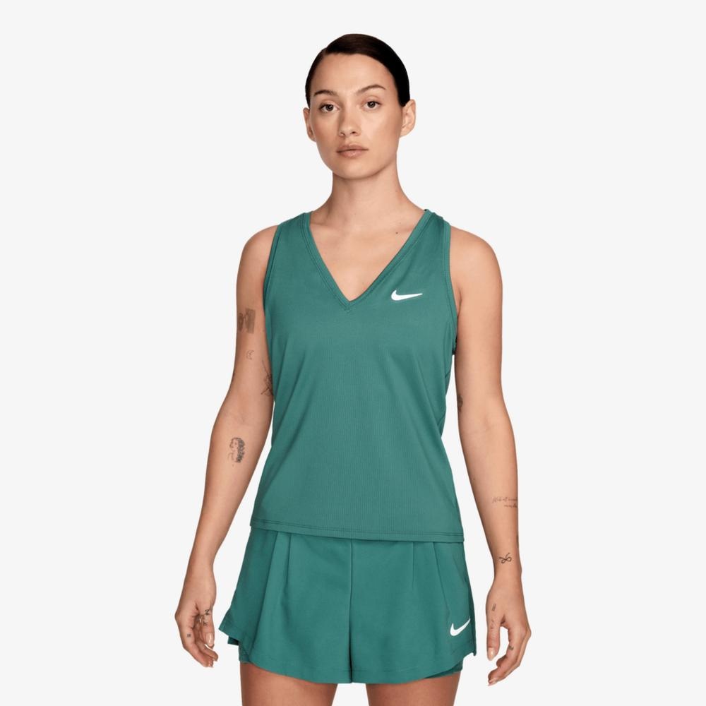 Nike Womens Regular fit Sleeveless Tennis Tank Top Shirt Medium Green Solid