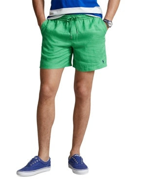 Polo Ralph Lauren Mens 6" Linen Drawstring Shorts Green Small