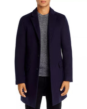 Hugo Boss Mens Migor Slim Fit Top Coat Overcoat 42R Navy Blue Wool