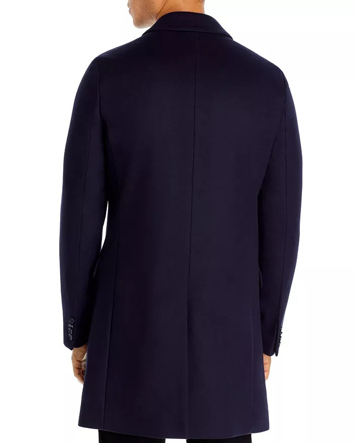 Hugo Boss Mens Migor Slim Fit Top Coat Overcoat 42R Navy Blue Wool