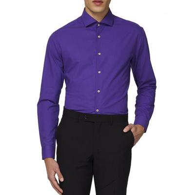 Opposuits Mens Regular fit Long Sleeve Button-Up Shirt Large Purple Solid
