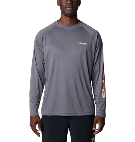 Columbia Mens Regular fit Long Sleeve T-Shirt Shirt XL Grey Solid
