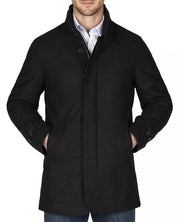 Norwegian Wool Mens Stretch Down Filled Car Coat Size XS Black