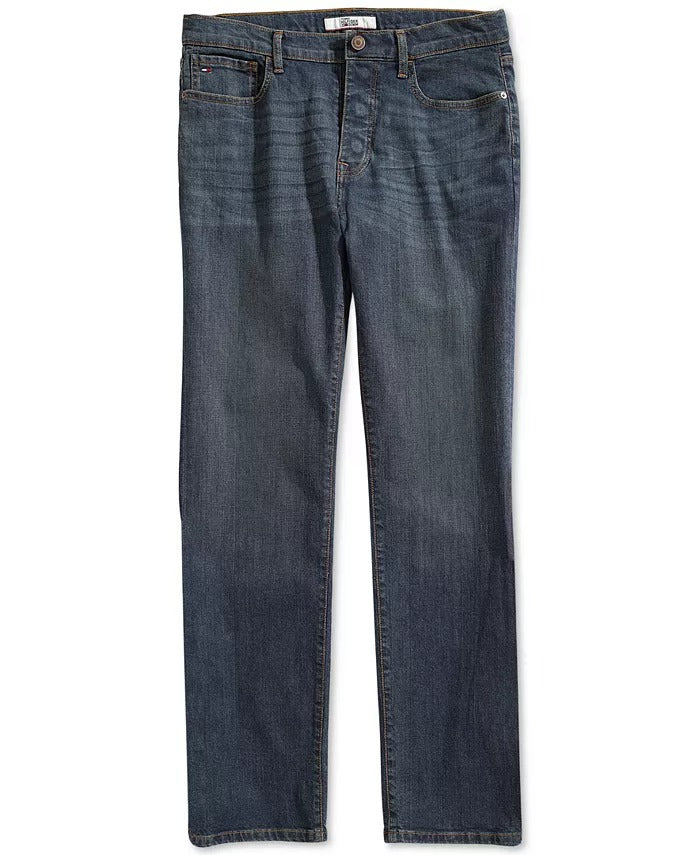 Tommy Hilfiger Adaptive Men's Relaxed Jeans 38 x 32 Blue