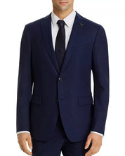 John Varvatos Star USA Bleecker Micro-Check Slim Fit Suit Jacket 42R Navy Blue