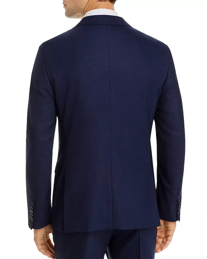 John Varvatos Star USA Bleecker Micro-Check Slim Fit Suit Jacket 42R Navy Blue