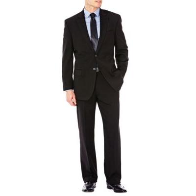HAGGAR Mens Regular fit Suit Jacket Blazer 46 S Black Solid Stretch