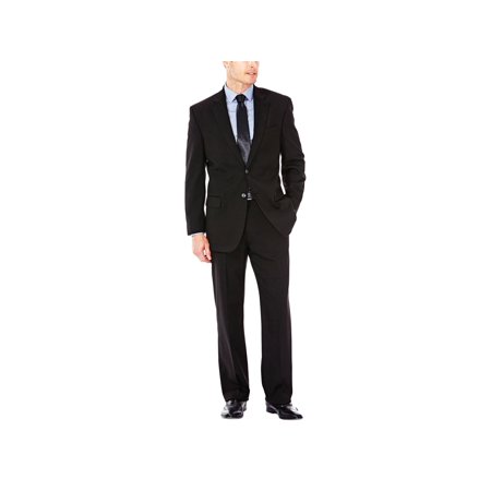J.M. Haggar Men's Classic Fit Sharkskin Suit Jacket Black 40S