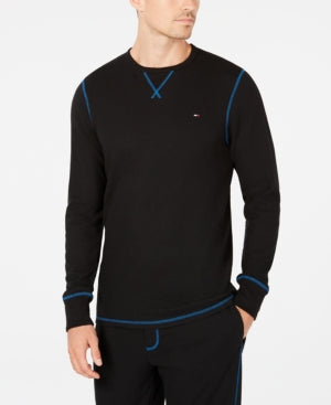 Tommy Hilfiger Men's Thermal Crewneck T Shirt Small Black