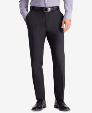 Kenneth Cole Reaction Mens Slim fit Dress Pants 34 / 34 Charcoal Gray Solid