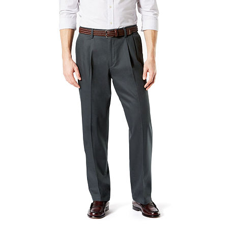 Dockers Mens Relaxed fit Casual Pants 38 / 32 Grey Solid
