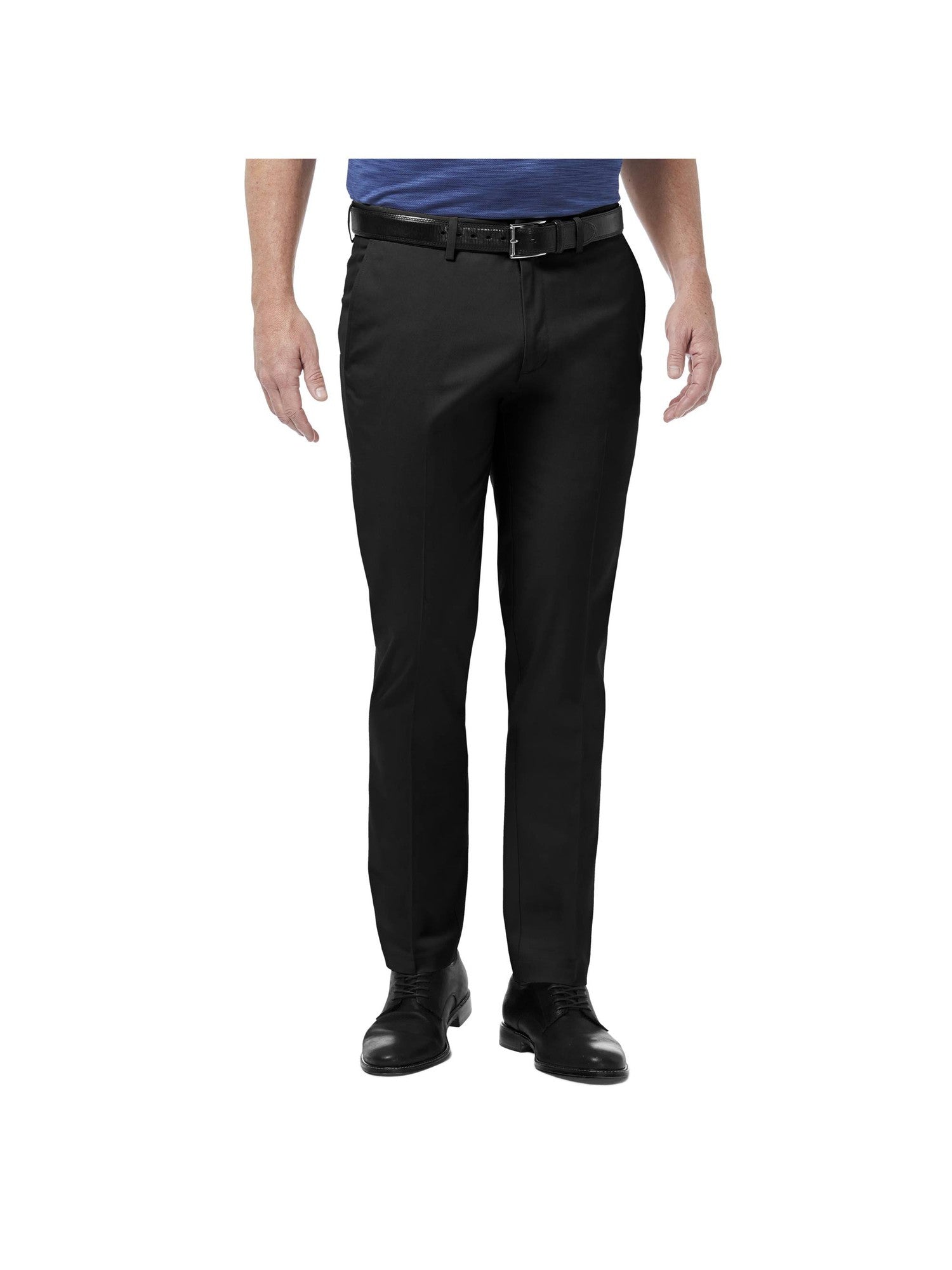 Haggar Men's No Iron Slim Fit Flat Front Khaki Pants Black 29 x 32