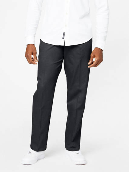 Dockers Mens Signature Classic Fit Pleated Pants Charcoal Grey Heather 30 x 30