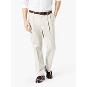 Dockers Men's Classic Fit Pleated Creased Khaki Pants Cloud Beige 40 x 32