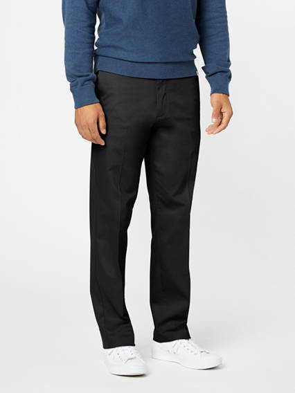 Dockers Mens Straight Fit Signature Khaki Pants Black 36 X 34