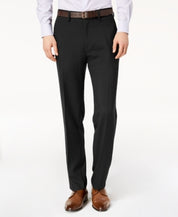 Kenneth Cole Mens Modern fit Dress Pants 36 / 34 Black Check Stretch