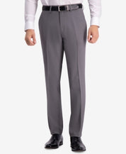 Kenneth Cole Mens Modern fit Dress Pants 34 / 30 Charcoal Grey Check Stretch