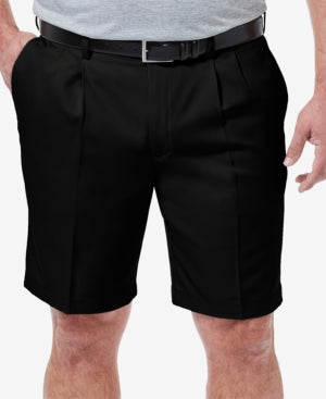 Haggar Men's Big & Tall Cool 18 Pro Classic Fit Stretch  9.5" Shorts Black 60