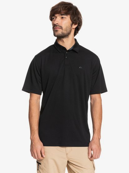 Quiksilver Waterman Mens Water 2 Short Sleeve Polo Shirt Black Large