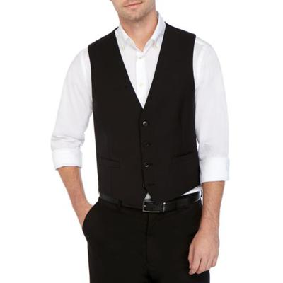 Calvin Klein Men's Slim-Fit Wool Infinite Stretch Suit Vest Large Black