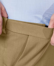 Haggar Mens Slim fit Dress Pants 38 / 29 Beige Solid
