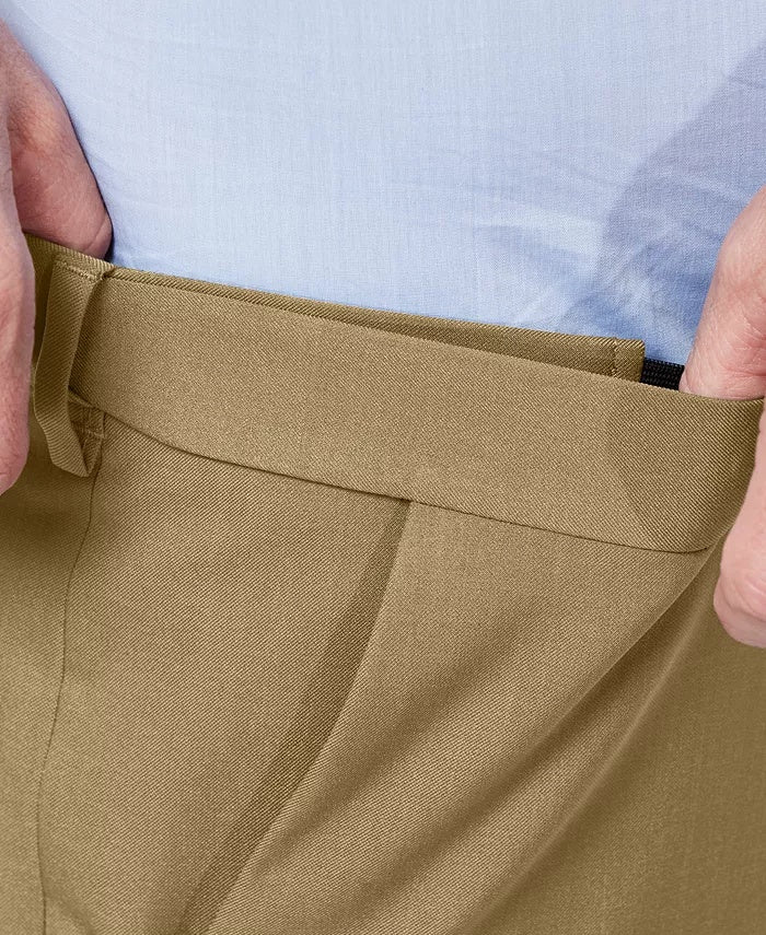 Haggar Mens Slim fit Dress Pants 38 / 29 Beige Solid