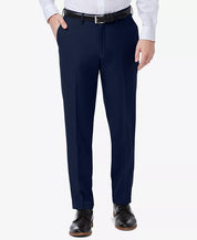 Haggar Mens Slim fit Dress Pants 36 / 30 Navy Blue Solid Stretch