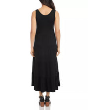 Karen Kane Womens Tiered Midi Dress Size Small Black