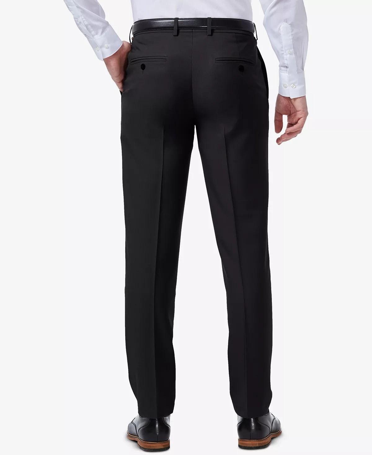 Haggar Mens Slim Fit fit Dress Pants 34 / 30 Black Solid