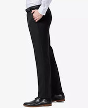 Haggar Mens Slim Fit fit Dress Pants 34 / 30 Black Solid