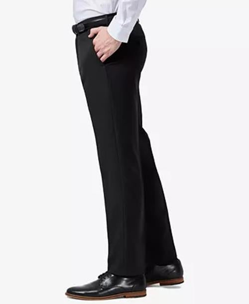 Haggar Mens Slim Fit fit Dress Pants 34 / 30 Black Solid