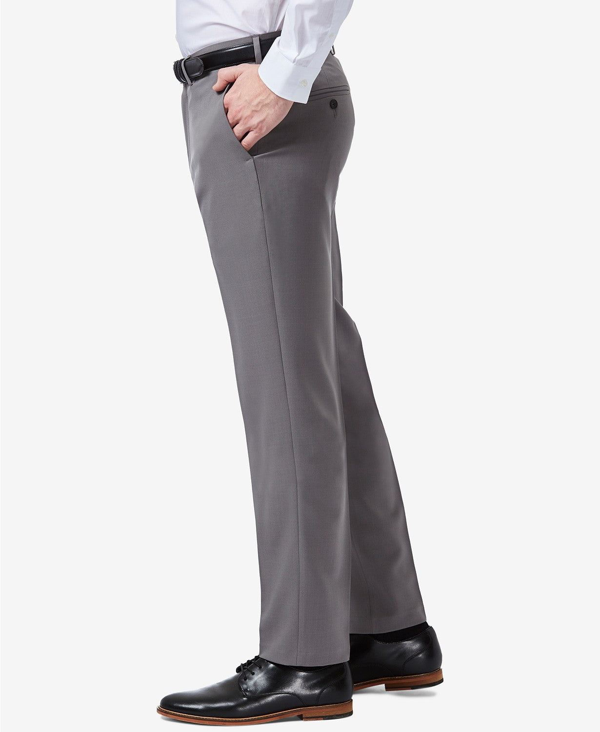 Haggar Men Slim fit Dress Pants 32 / 29 Grey Solid Stretch