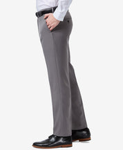 Haggar Mens Slim fit Dress Pants 36 / 29 Grey Solid Stretch