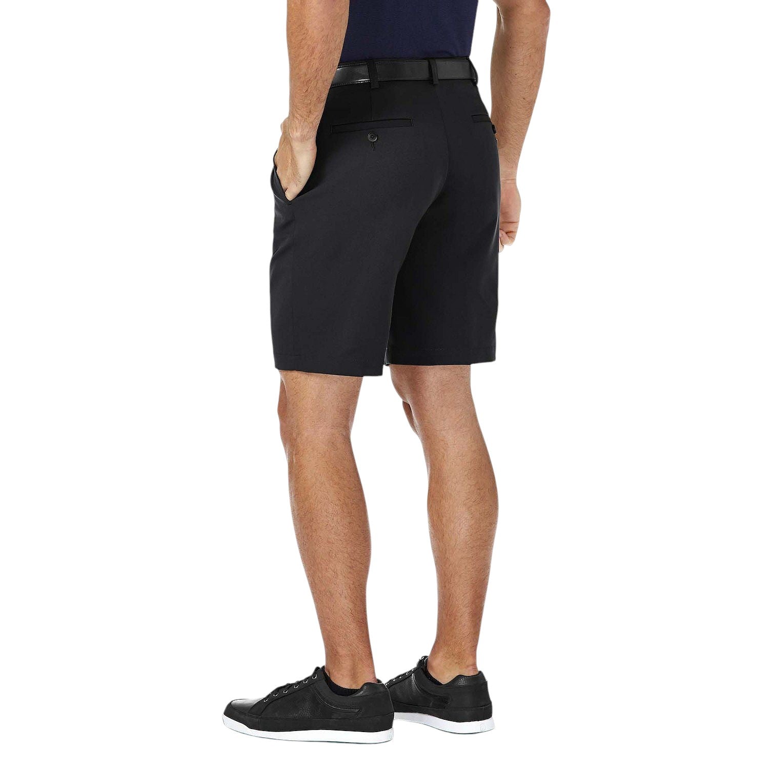 Haggar Mens Classic fit Casual Shorts 38 Black Solid