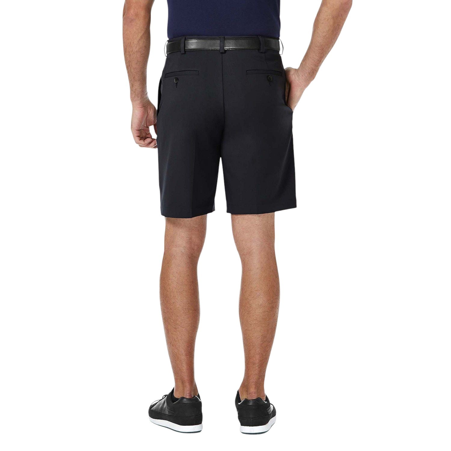 Haggar Mens Classic fit Casual Shorts 38 Black Solid