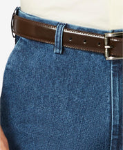 Haggar Men's Stretch Denim Flat Front Trouser Pants Classic Fit 38 x 30