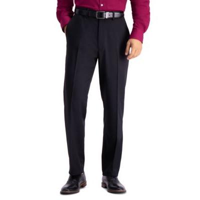 Haggar Mens Classic fit Dress Pants 36 / 29 Black Solid Stretch