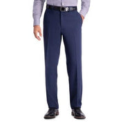 Haggar Mens  fit Dress Pants 32 / 32 Navy  Blue Solid