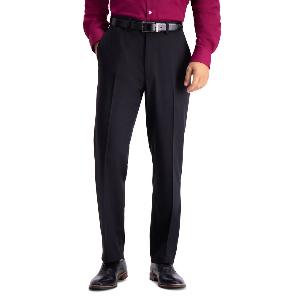 Haggar Mens  fit Dress Pants 38 / 34 Black Solid